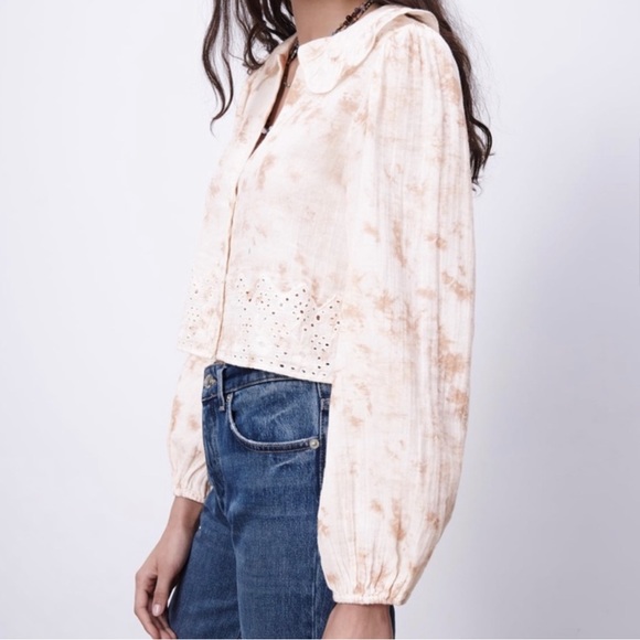 ZARA ECRU TIE DYE CROP TOP - Picture 8 of 11